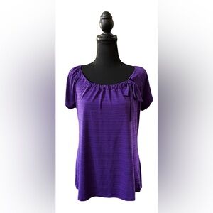 Liz McCoy: Purple and Black Blouse with Tie on Collar